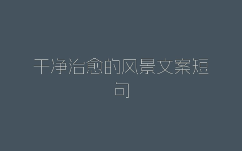 干净治愈的风景文案短句