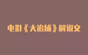 电影《大追捕》解说文案-自媒星球