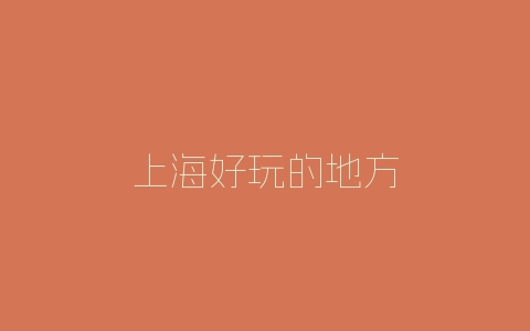 上海好玩的地方