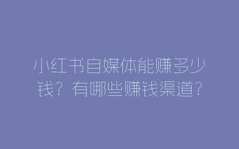 小红书自媒体能赚多少钱？有哪些赚钱渠道？-自媒星球