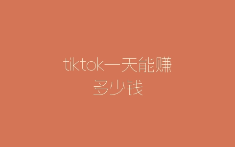 tiktok一天能赚多少钱-自媒星球