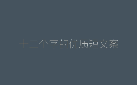十二个字的优质短文案-自媒星球