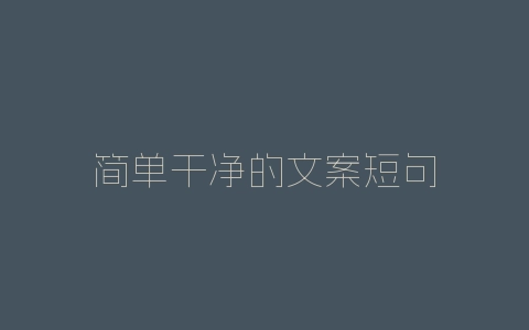 简单干净的文案短句-自媒星球
