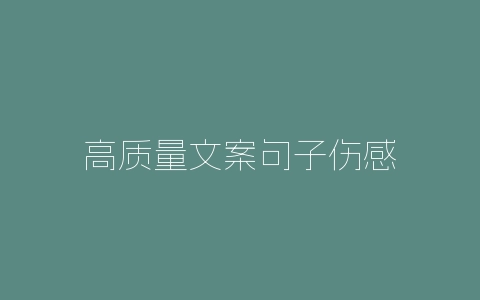 高质量文案句子伤感-自媒星球